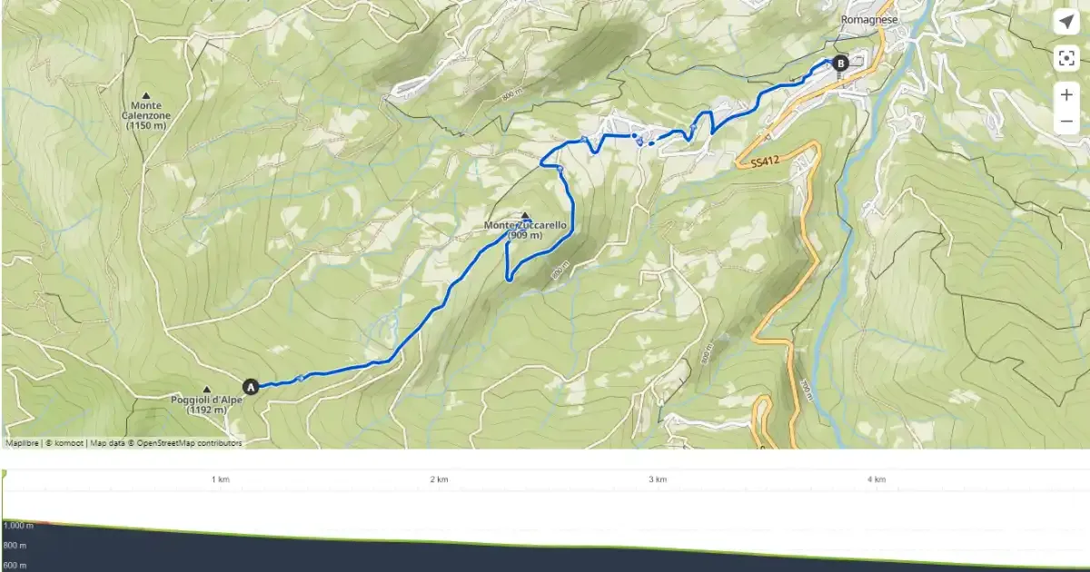 Immagine header 1 per Sentiero 1: Romagnese - Costa d'Alpe