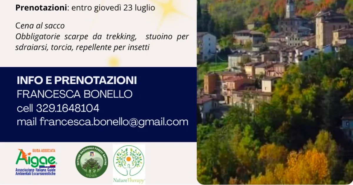 Immagine header 3 per E quindi uscimmo a riveder le stelle, bagno di bosco - 3° incontro Castelvecchio, Romagnese