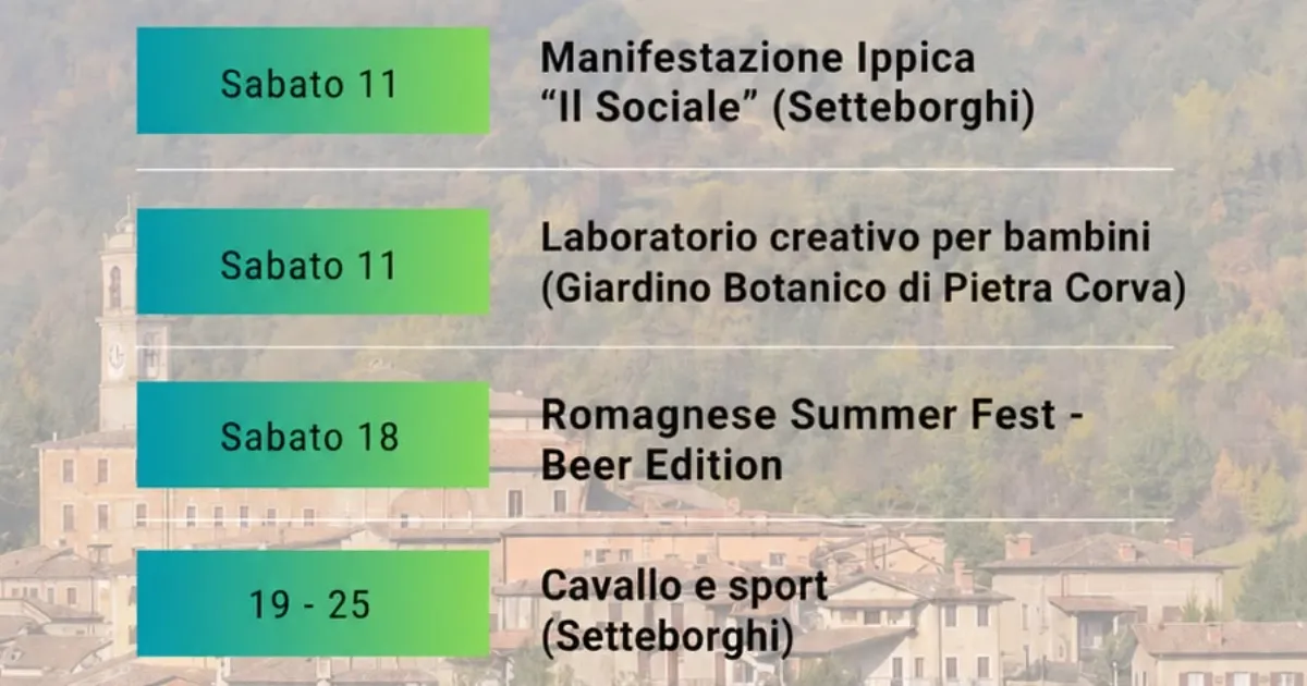 Immagine header 2 per Gli eventi di luglio 2026 a Romagnese