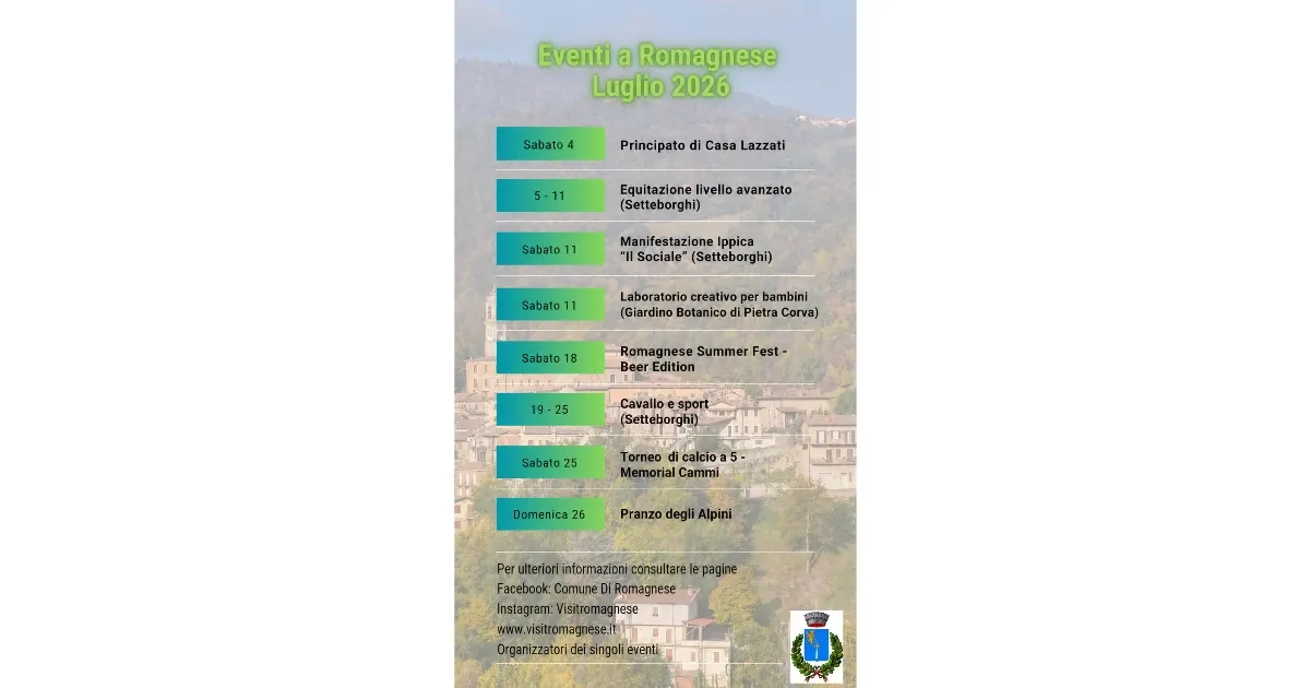 Immagine header 4 per Gli eventi di luglio 2026 a Romagnese
