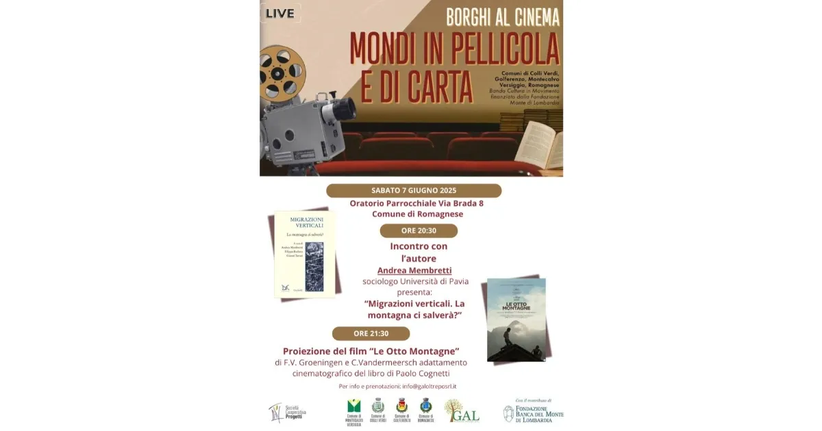 Immagine header 3 per Borghi al cinema - Incontro con autore e proiezione film | 7 giugno 2025